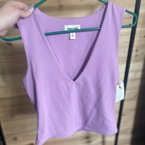 Vibrant Purple Fitted Sleeveless Crop Top